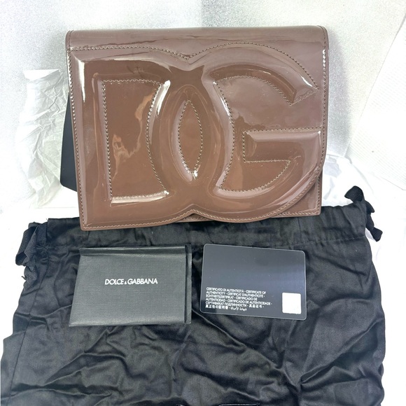 Dolce & Gabbana Embossed Logo Patent XBODY. Missing STRAP. Color:Brown. - Picture 1 of 11